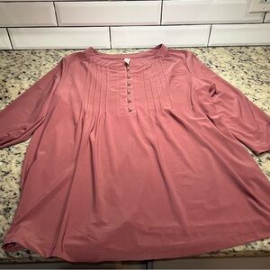 PerSeption Concept Mauve Blouse with Button Detail Medium